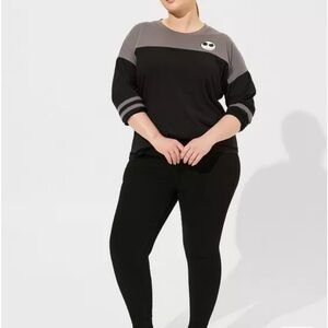 Disney Nightmare Before Christmas Classic Fit Varsity Long Sleeve Top 5X